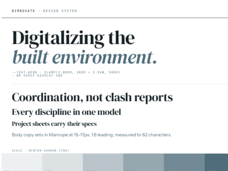 The BIMNovate design system: display type and the type scale
